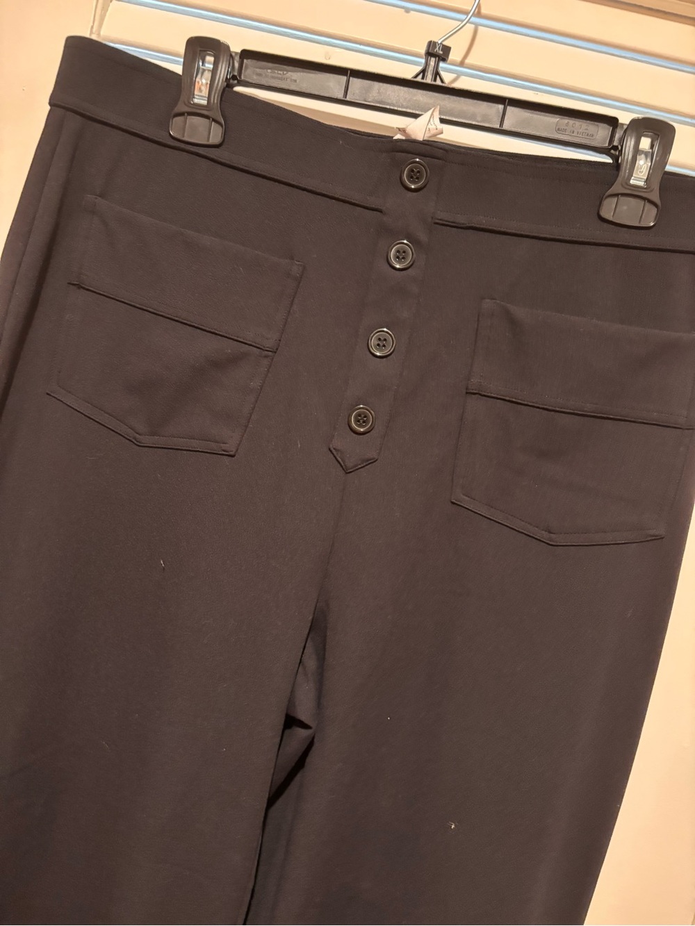 HALARA Black Wide-Leg Button-Front Pants - Picture 2 of 4